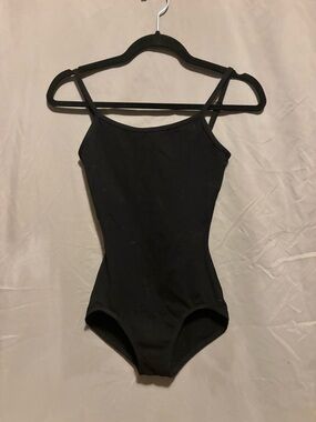 Black womens One-Piece Leotard - Classic Spaghetti Strap